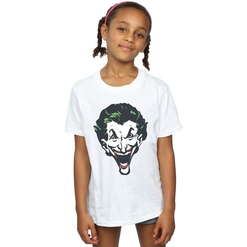 textil Niña Camisetas manga larga Dc Comics The Joker Big Face Blanco