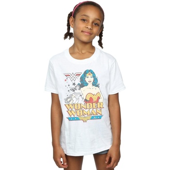 textil Niña Camisetas manga larga Dc Comics Wonder Woman Posing Blanco