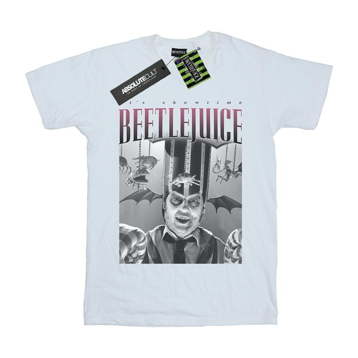 textil Hombre Camisetas manga larga Beetlejuice Circus Homage Blanco
