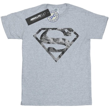 textil Niña Camisetas manga larga Dc Comics Superman Marble Logo Gris
