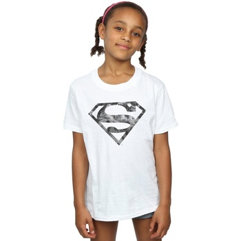 textil Niña Camisetas manga larga Dc Comics Superman Marble Logo Blanco