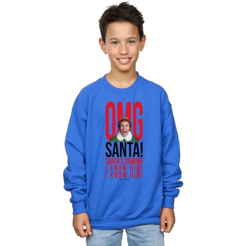 textil Niño Sudaderas Elf OMG Santa I Know Him Azul