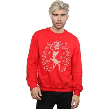 textil Hombre Sudaderas Disney Bambi Christmas Wreath Rojo