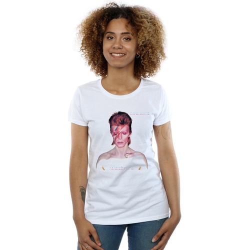 textil Mujer Camisetas manga larga David Bowie BI16847 Blanco