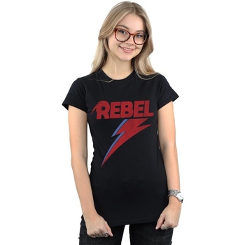 textil Mujer Camisetas manga larga David Bowie Distressed Rebel Negro