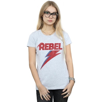 textil Mujer Camisetas manga larga David Bowie BI16848 Gris