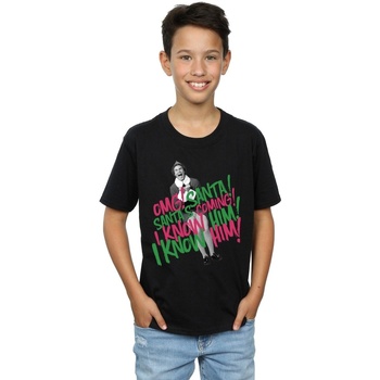 textil Niño Tops y Camisetas Elf Santa's Coming Negro