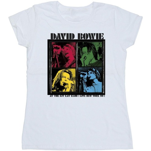 textil Mujer Camisetas manga larga David Bowie At The Kit Kat Club Pop Art Blanco