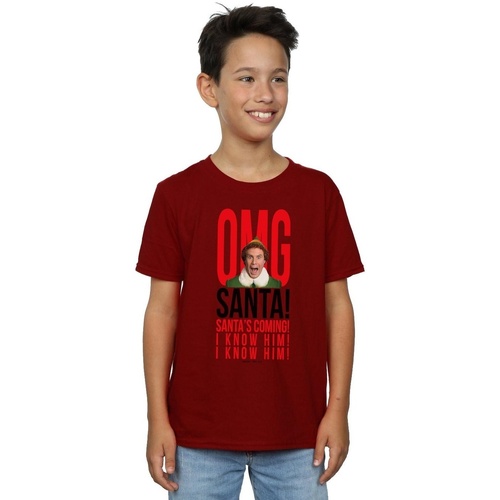 textil Niño Camisetas manga corta Elf OMG Santa I Know Him Multicolor
