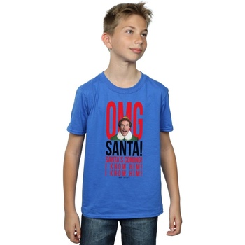 textil Niño Camisetas manga corta Elf OMG Santa I Know Him Azul