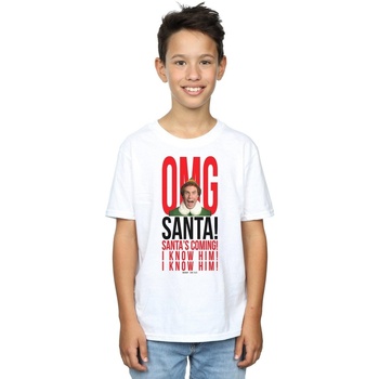 textil Niño Camisetas manga corta Elf OMG Santa I Know Him Blanco