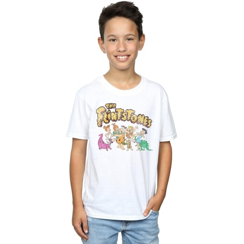 textil Niño Camisetas manga corta The Flintstones Group Distressed Blanco