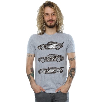 textil Hombre Camisetas manga larga Disney Cars Text Racers Gris