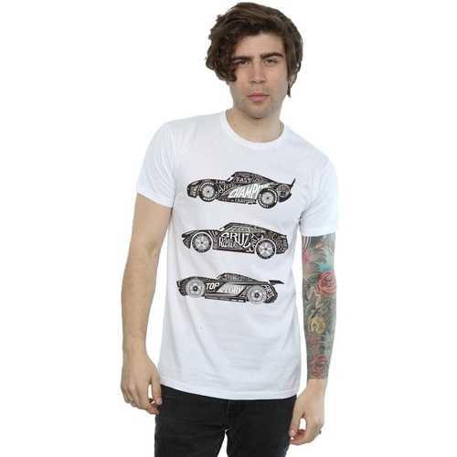 textil Hombre Camisetas manga larga Disney Cars Text Racers Blanco