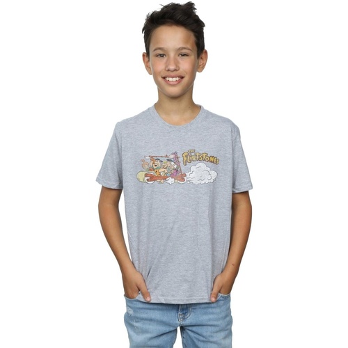 textil Niño Camisetas manga corta The Flintstones Family Car Distressed Gris
