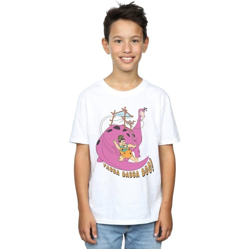 textil Niño Camisetas manga corta The Flintstones Yabba Dabba Doo Blanco