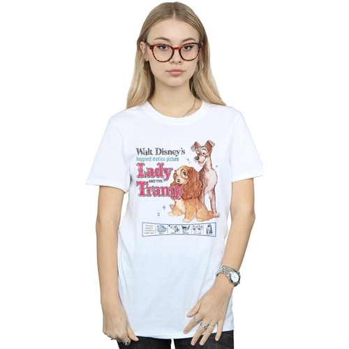textil Mujer Camisetas manga larga Disney Lady And The Tramp Distressed Classic Poster Blanco