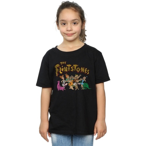 textil Niña Camisetas manga larga The Flintstones Group Distressed Negro