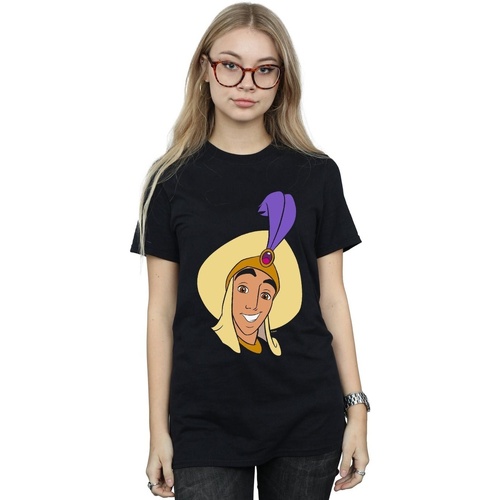 textil Mujer Camisetas manga larga Disney Aladdin Prince Ali Face Negro