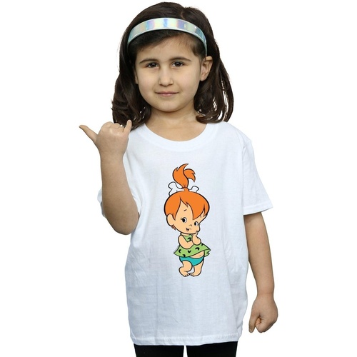 textil Niña Camisetas manga larga The Flintstones Pebbles Flintstone Blanco