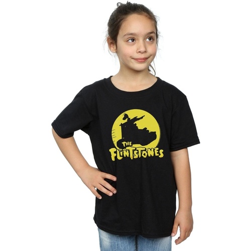 textil Niña Camisetas manga larga The Flintstones Car Silhouette Negro