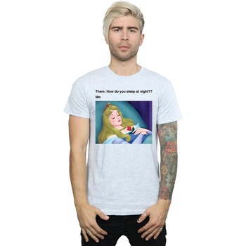textil Hombre Camisetas manga larga Disney Sleeping Beauty Meme Gris