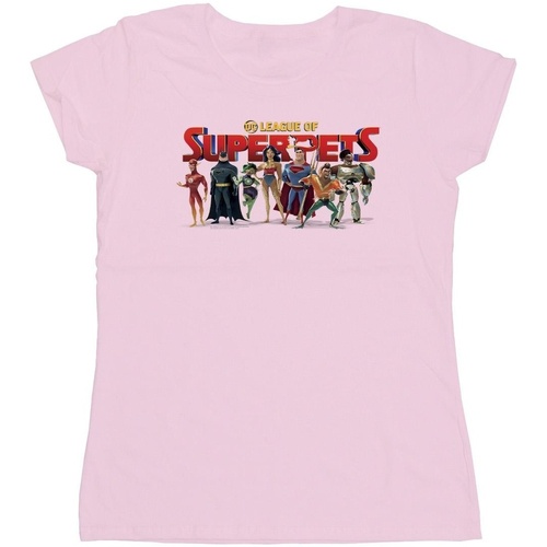 textil Mujer Camisetas manga larga Dc Comics DC League Of Super-Pets Group Logo Rojo