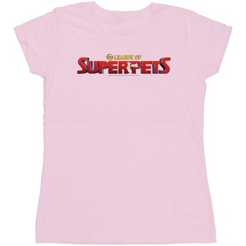 textil Mujer Camisetas manga larga Dc Comics DC League Of Super-Pets Movie Logo Rojo