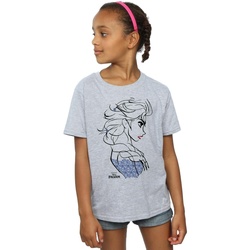 textil Niña Camisetas manga larga Disney Frozen Elsa Sketch Gris