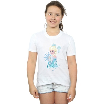 textil Niña Camisetas manga larga Disney Frozen Elsa Snowflakes Blanco
