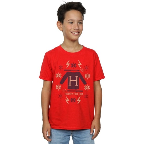 textil Niño Camisetas manga corta Harry Potter Christmas Knit Rojo