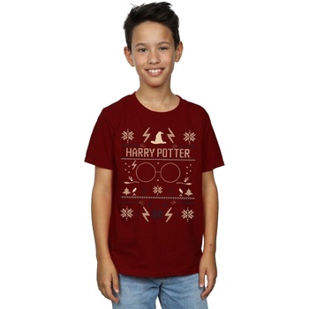textil Niño Tops y Camisetas Harry Potter Christmas Pattern Multicolor