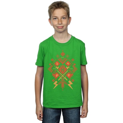 textil Niño Camisetas manga corta Harry Potter Christmas Fair Isle Verde