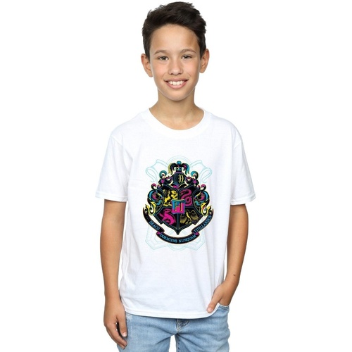 textil Niño Tops y Camisetas Harry Potter Neon Hogwarts Crest Blanco