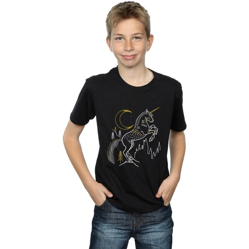 textil Niño Tops y Camisetas Harry Potter Unicorn Line Art Negro