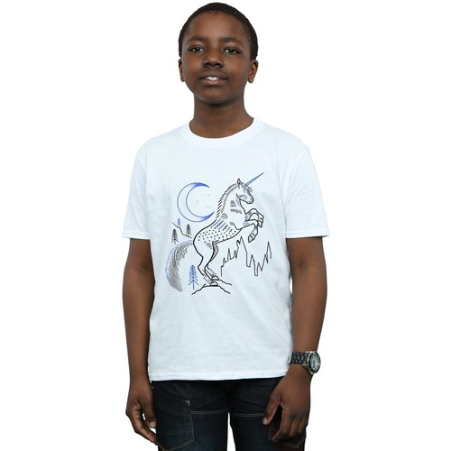 textil Niño Tops y Camisetas Harry Potter Unicorn Line Art Blanco