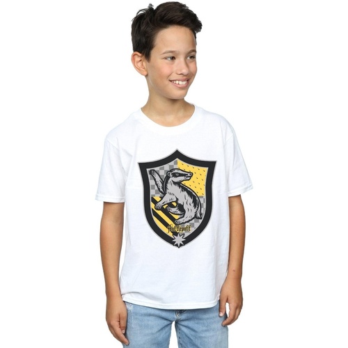 textil Niño Tops y Camisetas Harry Potter Hufflepuff Crest Flat Blanco