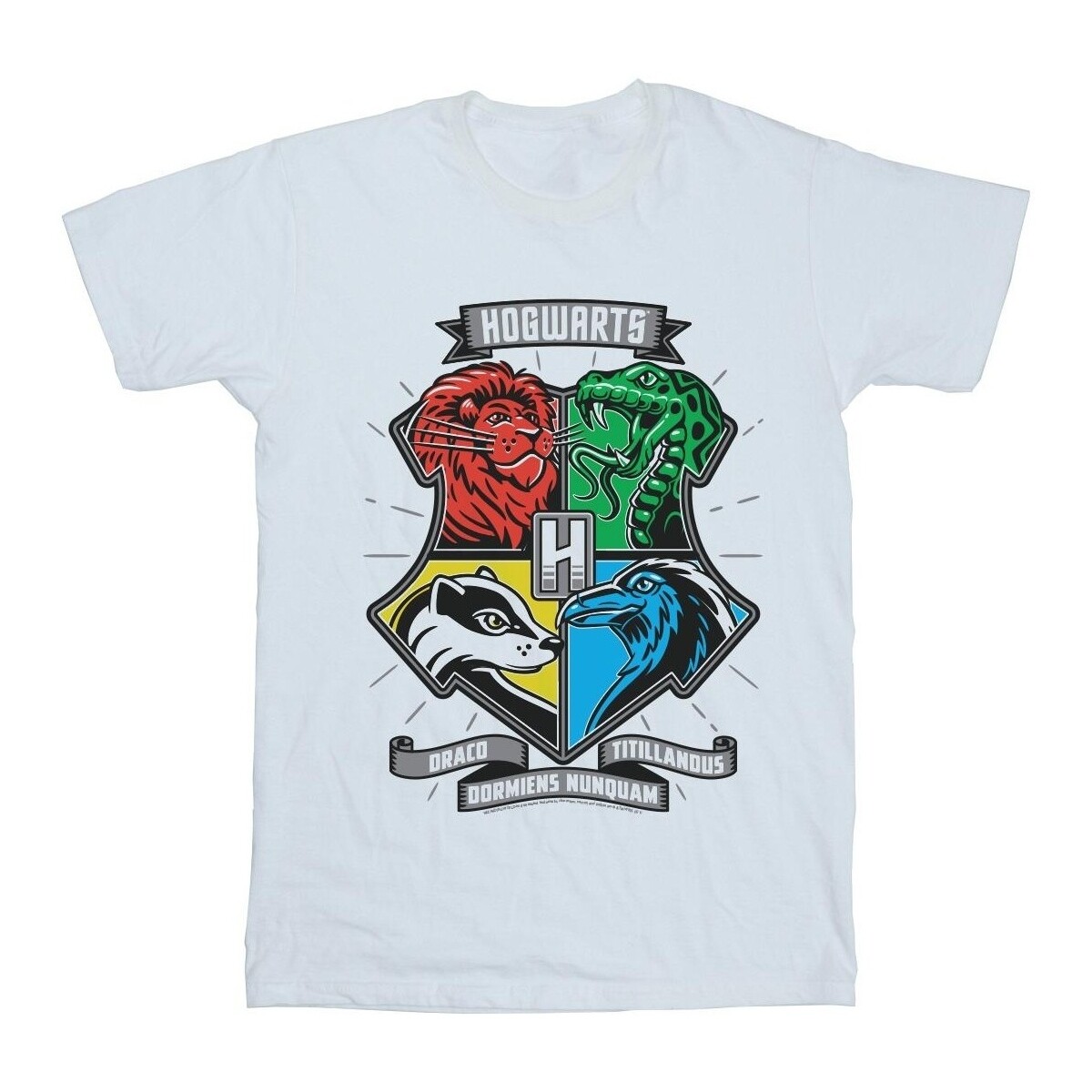 textil Niño Camisetas manga corta Harry Potter Hogwarts Toon Crest Blanco