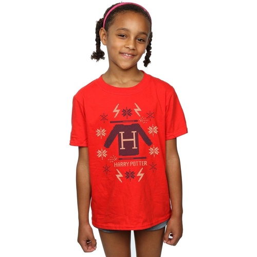 textil Niña Camisetas manga larga Harry Potter Christmas Knit Rojo
