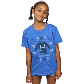 textil Niña Camisetas manga larga Harry Potter Christmas Knit Azul