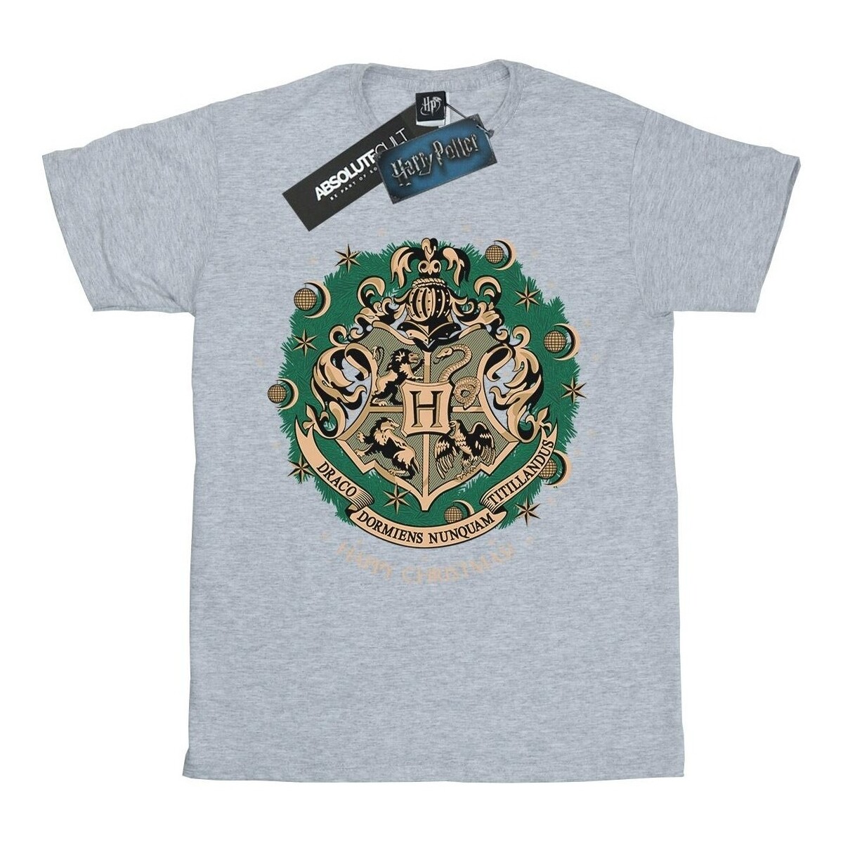 textil Niña Camisetas manga larga Harry Potter Christmas Wreath Gris