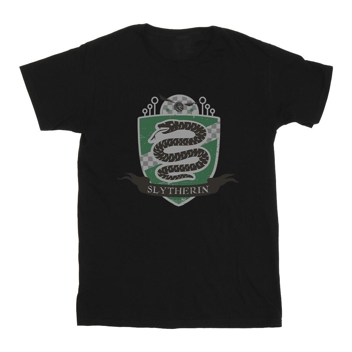 textil Niño Camisetas manga corta Harry Potter Slytherin Chest Badge Negro
