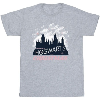 textil Niño Camisetas manga corta Harry Potter Hogwarts Christmas Gris