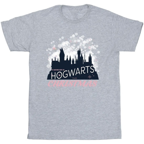 textil Niño Camisetas manga corta Harry Potter Hogwarts Christmas Gris