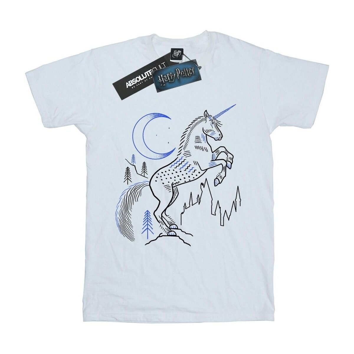 textil Niña Camisetas manga larga Harry Potter Unicorn Line Art Blanco