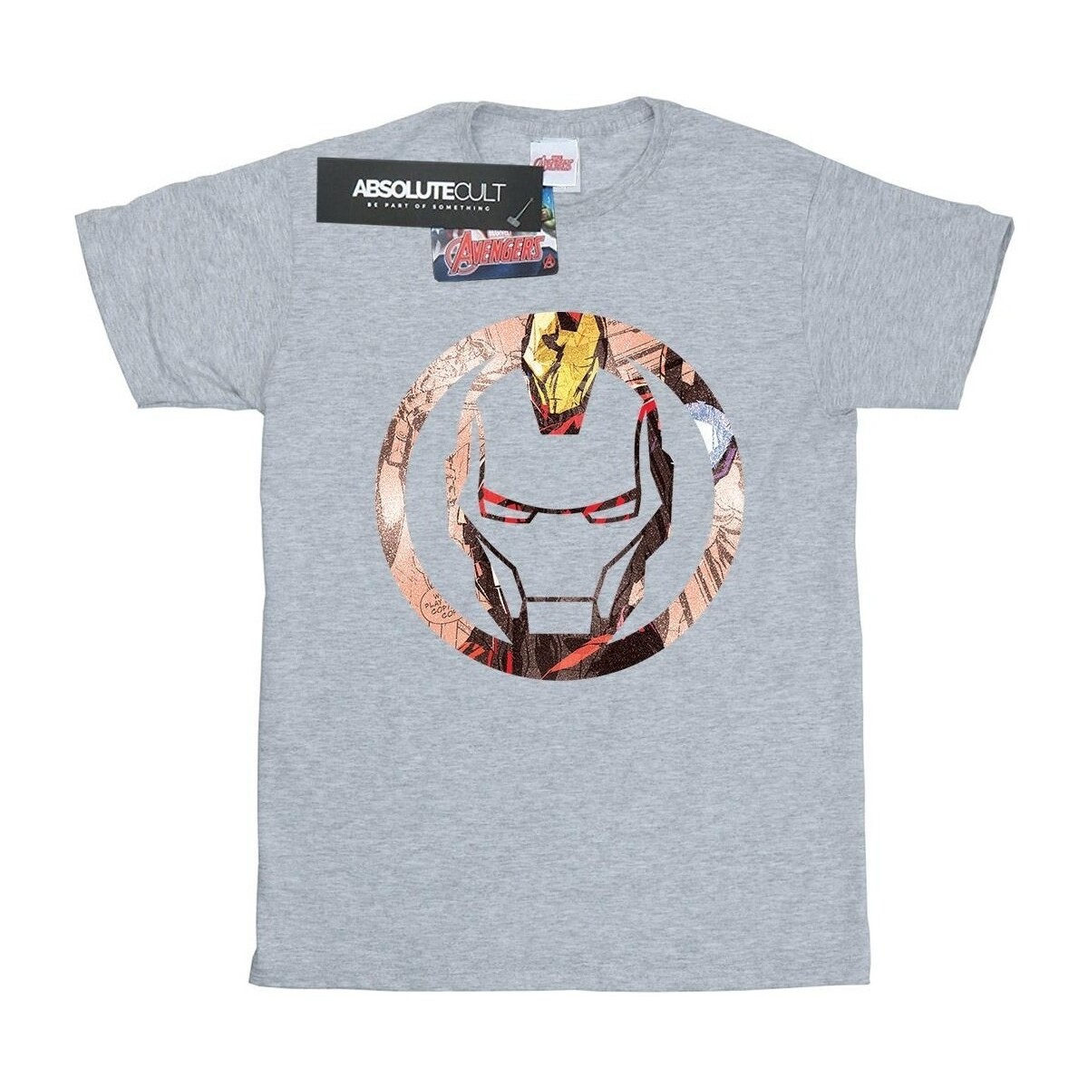 textil Niña Camisetas manga larga Marvel Iron Man Montage Symbol Gris