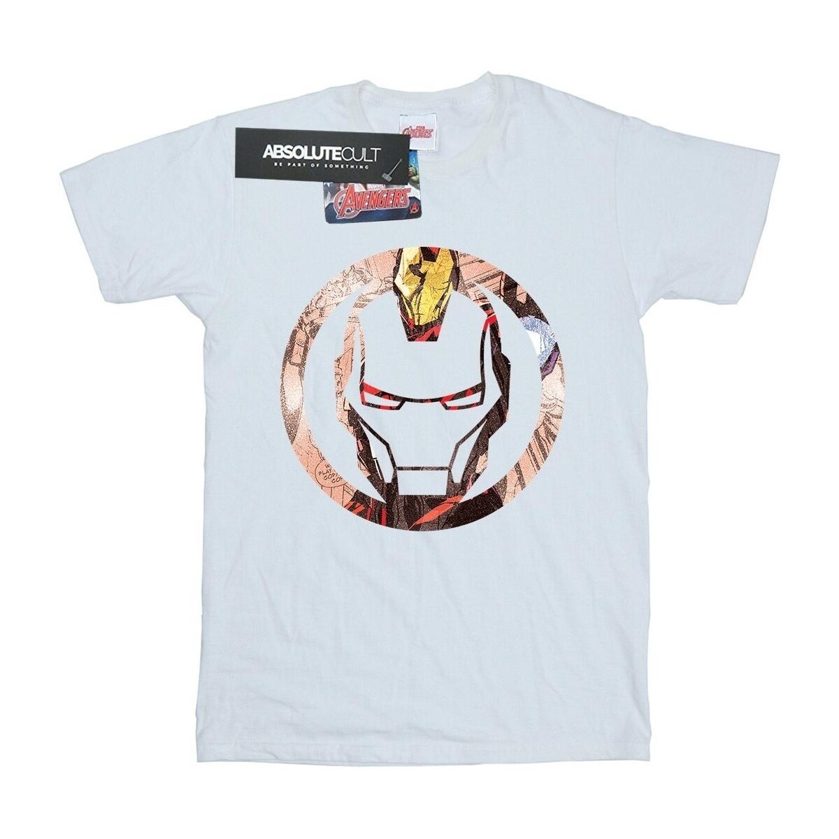 textil Niña Camisetas manga larga Marvel Iron Man Montage Symbol Blanco
