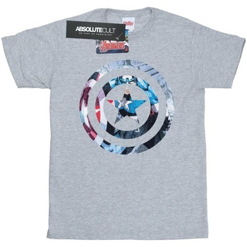 textil Niña Camisetas manga larga Marvel Avengers Captain America Montage Symbol Gris