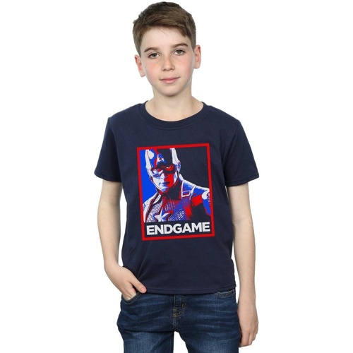 textil Niño Tops y Camisetas Marvel Avengers Endgame Captain America Poster Azul