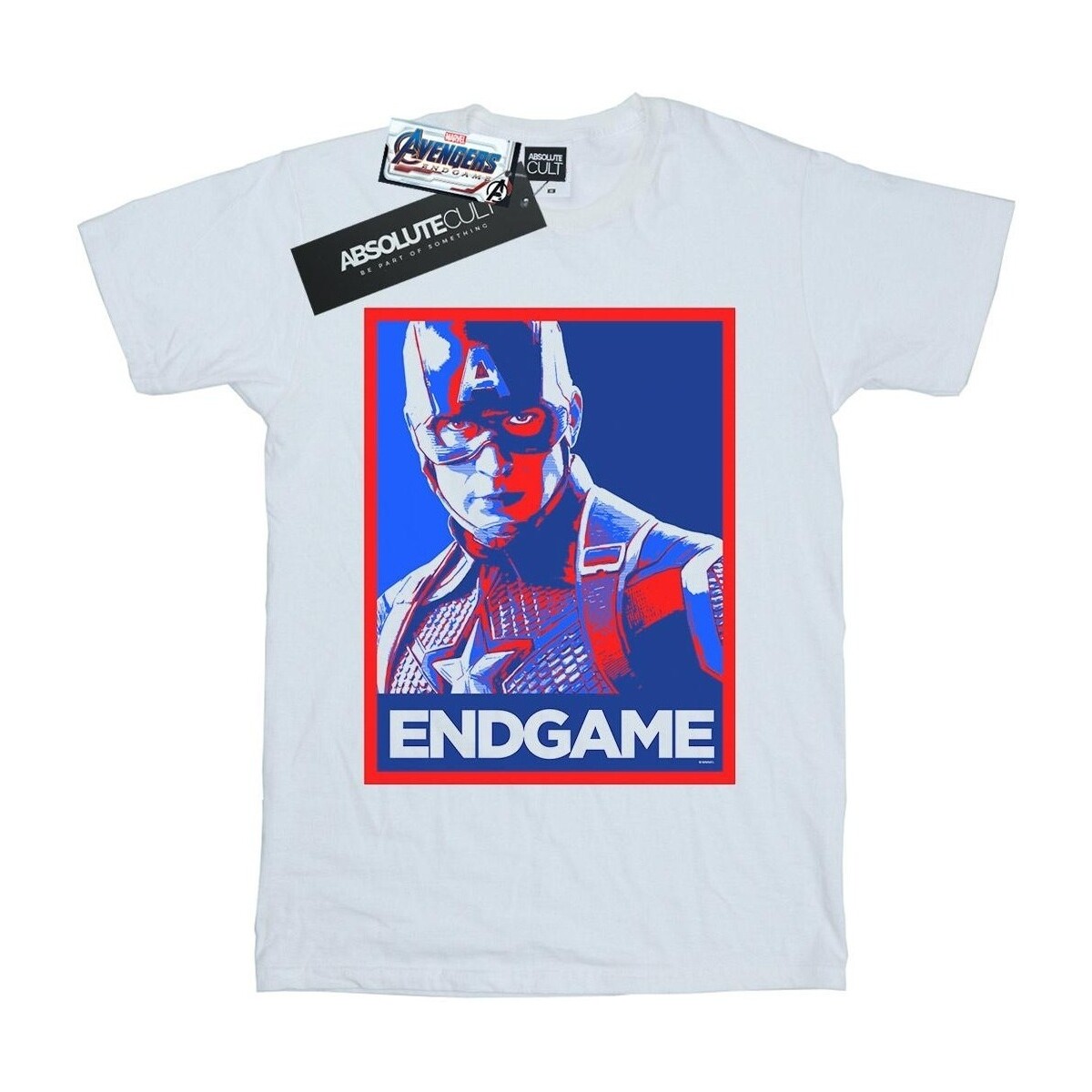 textil Niña Camisetas manga larga Marvel Avengers Endgame Captain America Poster Blanco